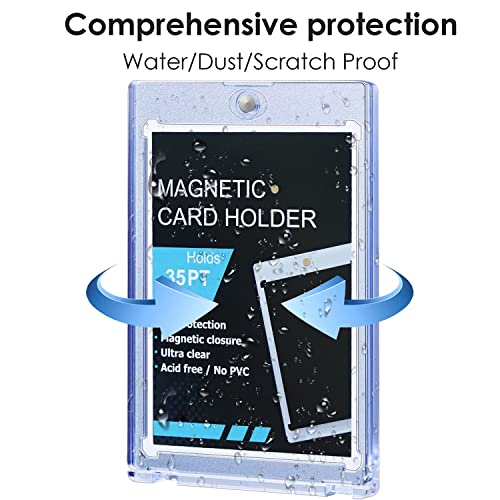 Boyanbb 50-Pack Magnetic Card Holders 35pt One Touch Acrylic Protectors