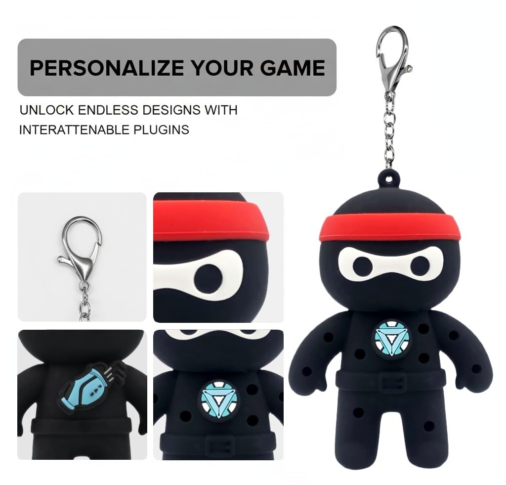 FAR&STRAIGHT Ninja Golf Tee Holder | Interchangeable Plugins | Funny & Unique Golf Gift | Personalized Accessory (4 Plugins)