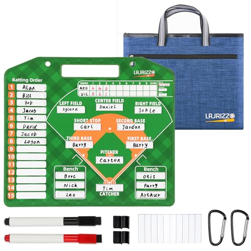 Magnetic Baseball Lineup Board with 40 Sheets - Green