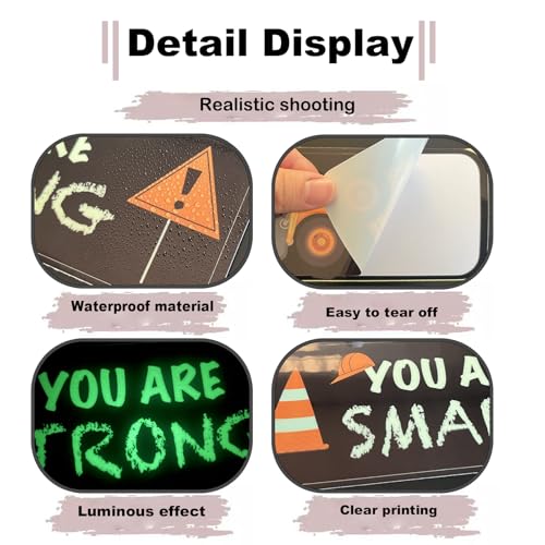 4 PCS Construction Wall Decals Glow in The Dark£¬Construction Stickers Toddler Room Decor for Kids Baby Nursery, Boys Glowing Motivational Wall Art Inspirational Sticker