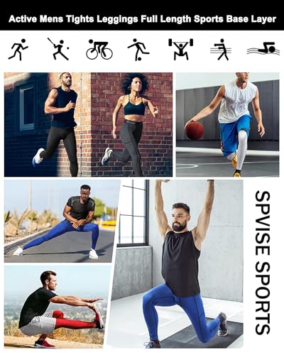 Men's Compression Pants - Cool Dry Sports Leggings with Phone Pocket - Dark Green, Small