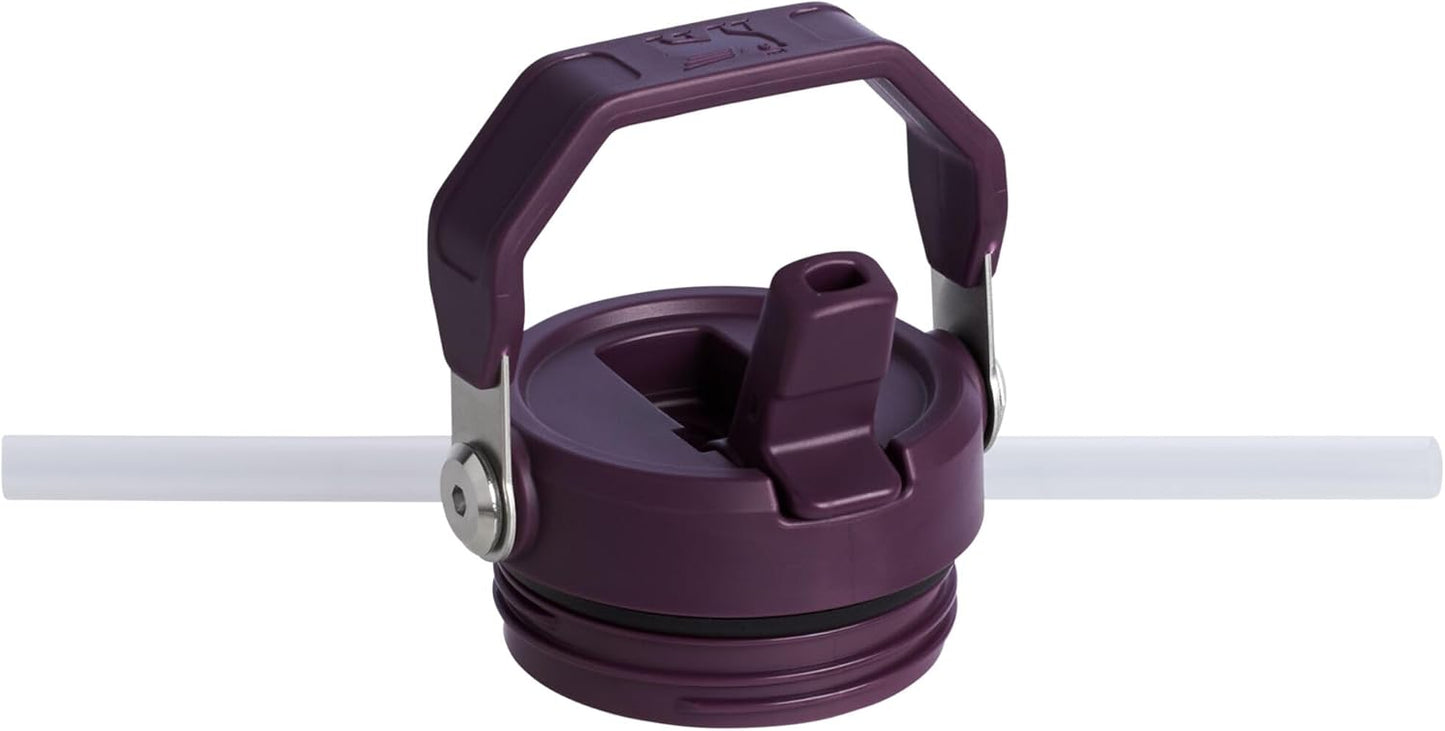 Stanley IceFlow Water Bottle 24 OZ - Insulated Stainless Steel with Built-In Straw | Lightweight & Leak-Resistant | Plum