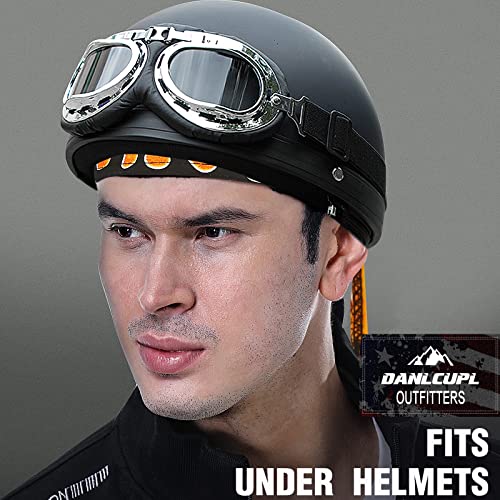 Cooling Skull Cap Beanie - Fire Flames Orange Yellow