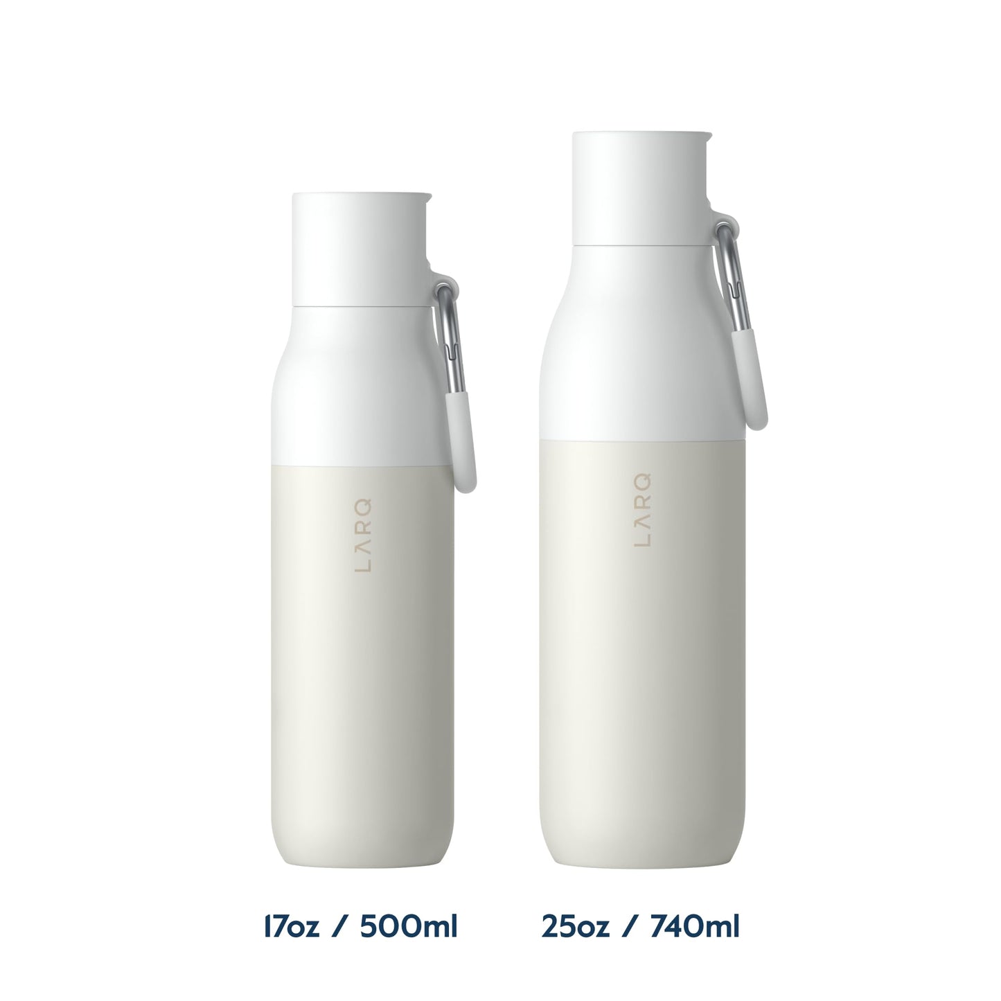 LARQ Bottle Flip Top 25 oz - Insulated Stainless Steel Water Bottle With Straw | BPA Free | Reusable Water Bottle for Sports, Gym, and Travel | Keep Drinks Cold for 24 Hours, Granite White