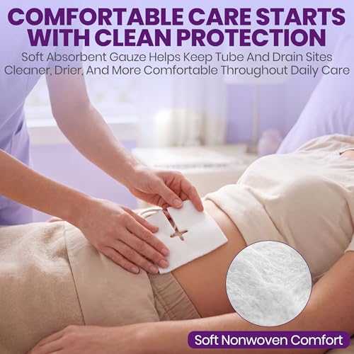 TenderGentle 50 Pack 4x4 Sterile Split Gauze Sponges for Catheters IVs Tracheostomy G Tubes