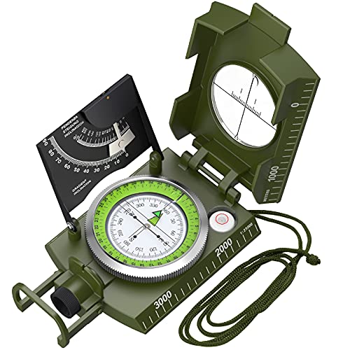 Waterproof Sighting Compass with Clinometer - Army Green