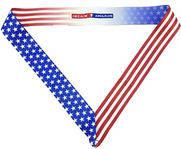 Bronze Pickleball Fusion Medal with Stars & Stripes Ribbon - 3 Inch