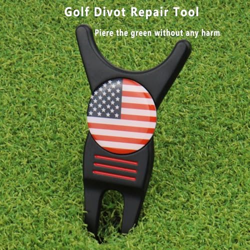 Golf Divot Repair Tool with Magnetic Ball Marker & Alignment Lines