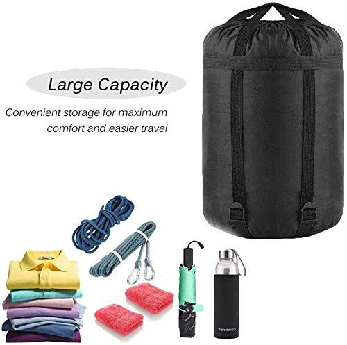 MOOCY 12L Black Waterproof Compression Sack 2-Pack for Sleeping Bags & Camping Gear