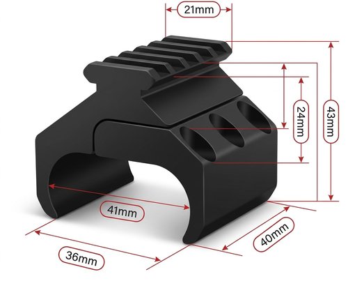 Gotical Tactical Double Barrel Shotgun Mount w/ 5 Slot 20/21 Picatinny Rail, Shotgun Accessories for Laser Sight Flashlight Light Mount (1 Piece)