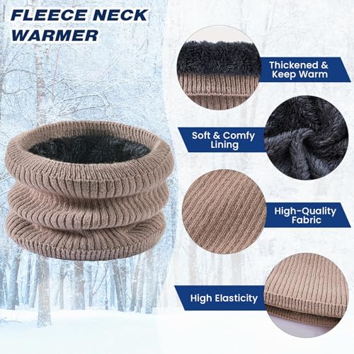 Winter Beanie Hat, Circle Scarf & Touchscreen Gloves Set