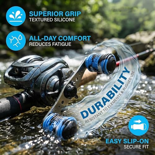 9-Pack Non-Slip Fishing Reel Handle Grip Covers - Camouflage