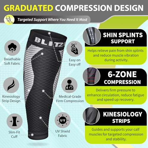 Calf Compression Sleeves for Pain Relief & Muscle Recovery