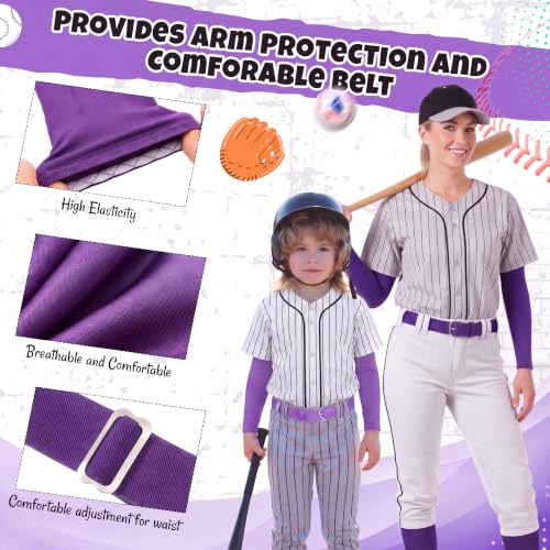 Tradder Purple Youth Baseball & Softball Socks, Belt & Arm Sleeve Set