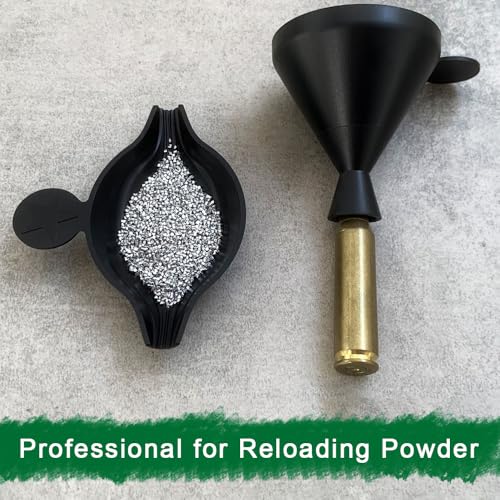 Reloading Powder Pan and Funnel - Non-Stick, .22 to .375 Caliber - Black