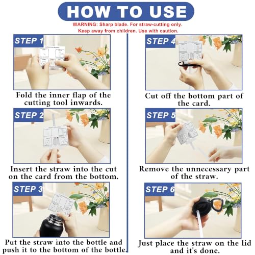 Replacement Straw Set for ThermoFlask Bottles - 6 Straws, Brushes & Cutter