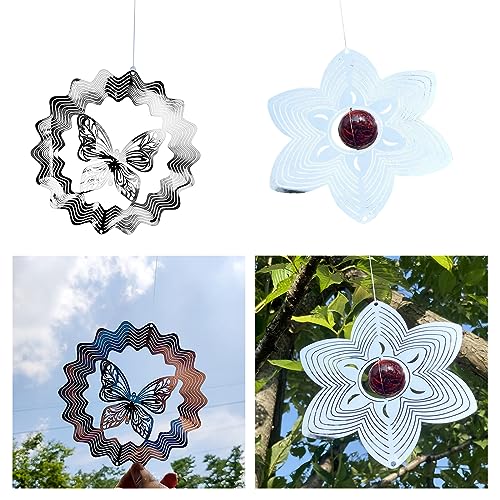 3D Hummingbird Spinner Chime - Stainless Steel Wind Catcher