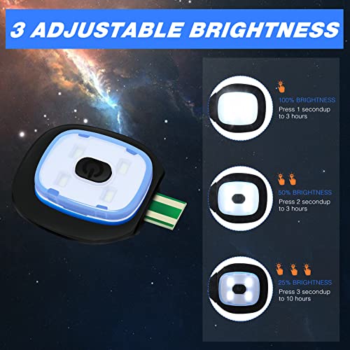 Mudder 4-Pack USB Rechargeable LED Beanie Hat Lights for Night Safety