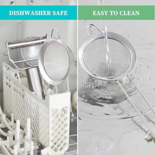 3.35-Inch Fine Mesh Kitchen Strainer - Stainless Steel Mini Sieve