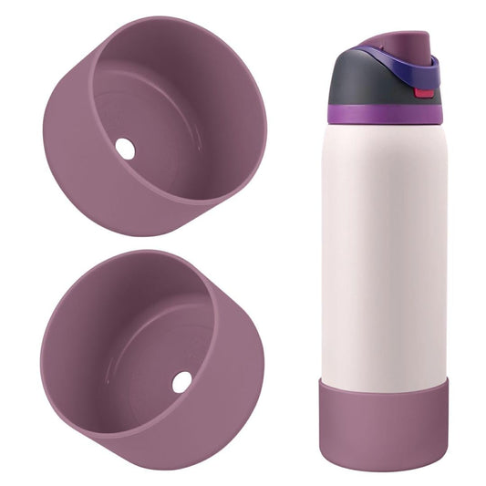 BKBY 2PCS Silicone Water Bottle Boot, Compatible with Owala 24oz 32oz 40oz, Protective Anti-Scratch & Anti-Dent No Noise Sleeve Cover for FreeSip/Twist/Flip Water Bottles (Mauve, 32oz)