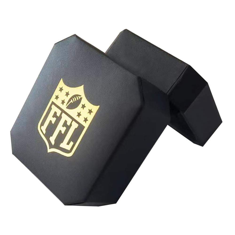 noblehead 2024 Fantasy Football Ring | Heavy FFL Champion Ring | Gold Silver Tone Plated Award Trophy for Fantasy Football League Winner (size 13)