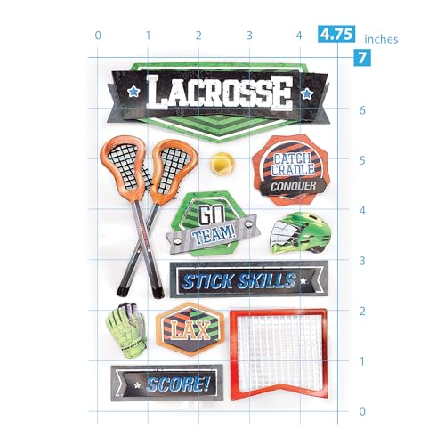 3D Lacrosse Stickers - Dimensional Accent Sticker Sheet