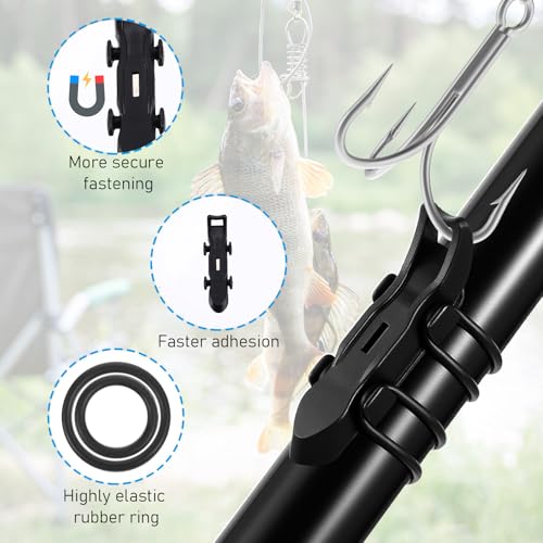 Fishing Rod Hook Keeper with Rubber Rings - 8 Pcs Set