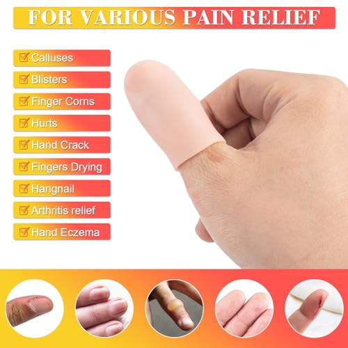 Gel Finger Cots - 10pcs Silicone Finger Covers, Small, Skin Colour