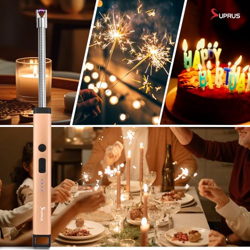 Rechargeable Electric Arc Candle Lighter - Windproof Plasma - Peach Fuzz