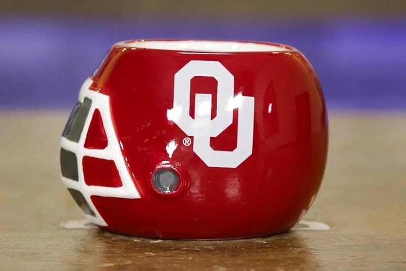 Oklahoma Sooners Mini Ceramic Helmet Caddy - Planter & Organizer