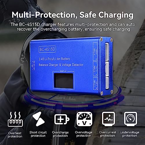 Smart Balance Charger for Lipo Li-Ion Batteries - 11.1V, 7.4V, 14.8V