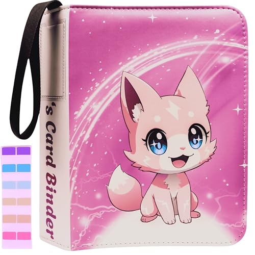 Copperloom Pink Sakura 4-Pocket Trading Card Binder with Name Tag & Tab Stickers