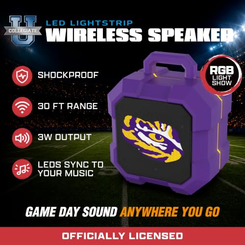 SOAR NCAA South Carolina Gamecocks Shockbox LED Wireless Bluetooth Speaker