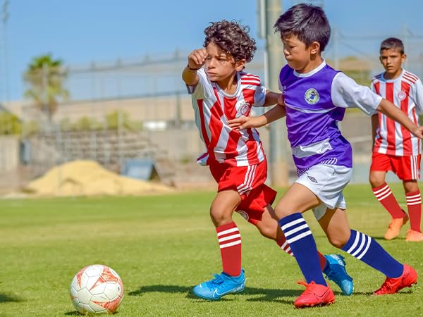 Kids Athletic Soccer Socks - Breathable Cotton - Light Purple/White 6-9 Years