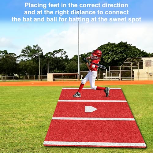 Asyxstar 6' x 4' Baseball Hitting Mat for Indoor/Outdoor Batting Practice