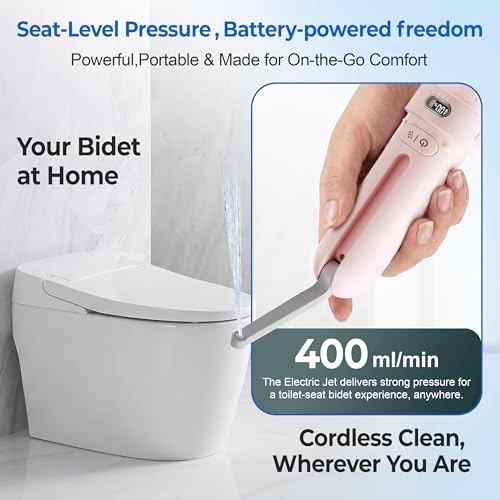 Electric Portable Bidet with 3 Modes - Rechargeable Travel Personal Hygiene Device for Women & Postpartum Care (Pink)