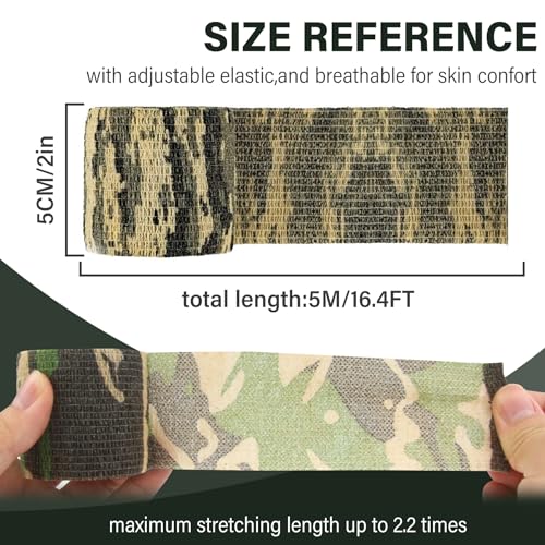 Camouflage Self-Adhesive Tape - 14.76 ft Durable Camo Wrap
