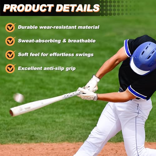 Cross Design Baseball Bat Grip Tape - 1.5mm Non-Slip - White