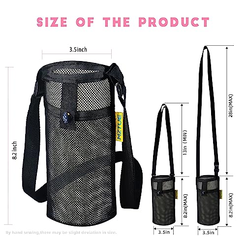 Pink & Black Hands-Free Water Bottle Carrier with Adjustable Strap for Hiking & Walking