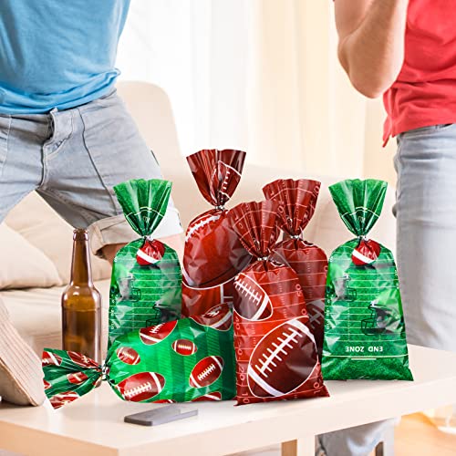 Football Cellophane Bags - 100 Pcs Classic Style Gift Treat Bags