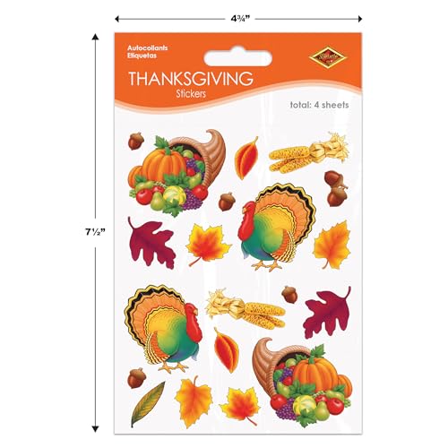 Thanksgiving Stickers - 4 Sheets with Fall Designs