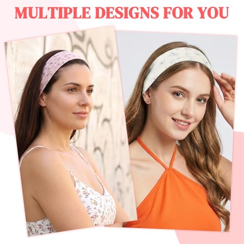 Colorful 24-Pack Wide Stretchy Headbands for Women - Workout & Casual