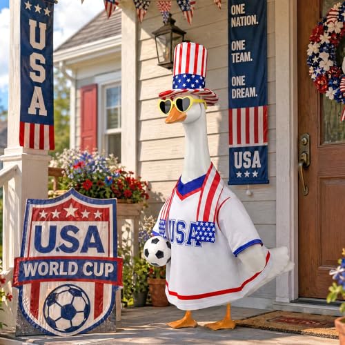 Soccer Ball Goose Outfit for 23" Lawn Statue - World Cup Decor