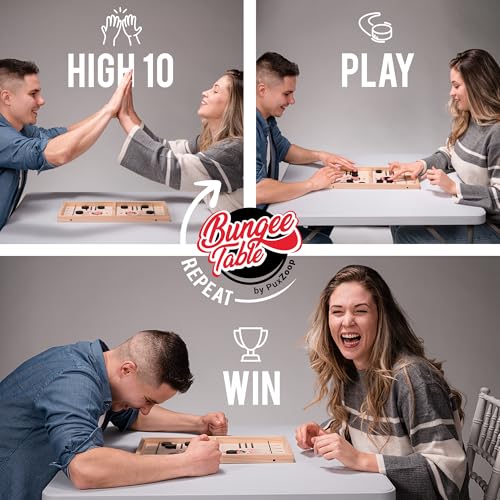 Fast Sling Puck Game - Large Wooden Air Hockey Board for Fun