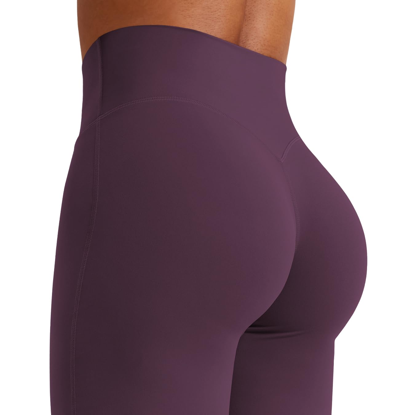 YEOREO Workout Leggings Womens No Front Seam Straight Leggings 31.5" High Waist Buttery Eddiy Gym Yoga Pants Black Berry Purple XS