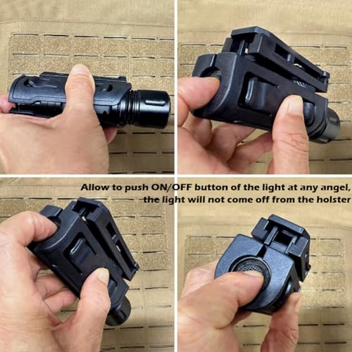 Tactical Flashlight Holster with Quick-Draw & Molle Mount for Duty Belt
