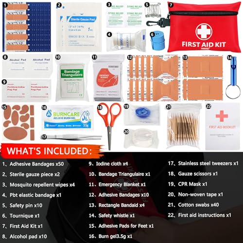 147-Piece Mini First Aid Kit for Travel, Camping & Home