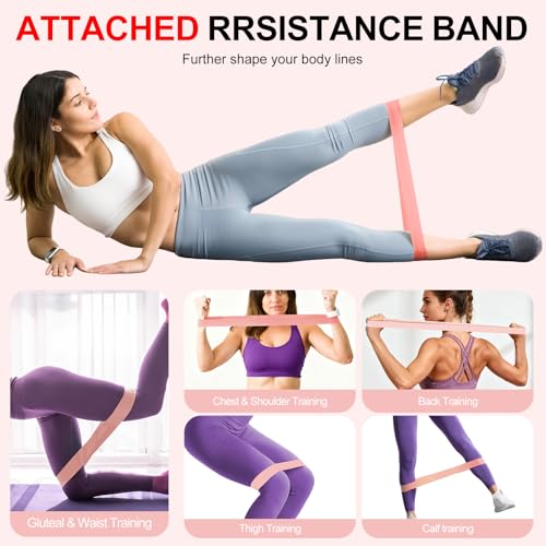 Adjustable Thigh Trainer with Resistance Bands & Auto Counter for Home Fitness