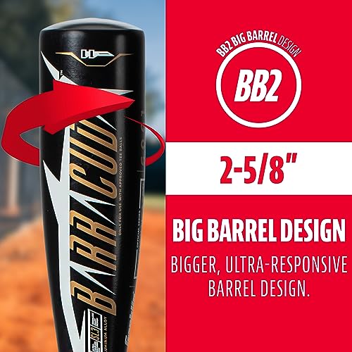 Franklin Sports Kids Venom Aluminum Tee Ball Bat - Black, 24 Inch, 13 Oz, 2 5/8" Barrel