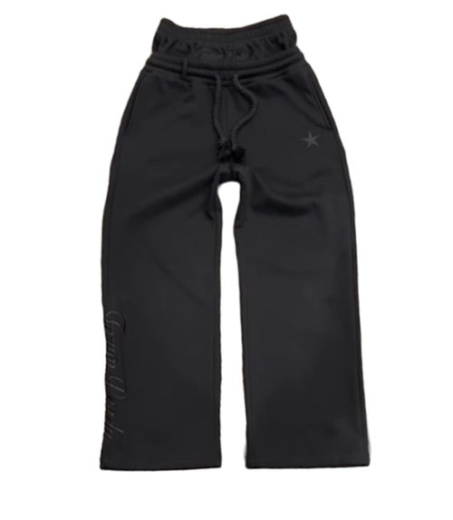 Mens Y2K Wide Leg Sweatpants Drawstring Double Waisted Baggy Hip-Hop Vintage Pants Gym Workout Trousers (Black,Medium)
